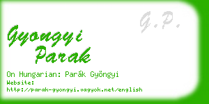 gyongyi parak business card