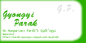 gyongyi parak business card